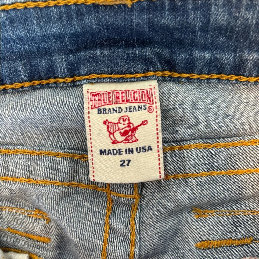 True Religion Women’s Hi Rise Bootcut Jeans 27 Made in USA Distressed Y2K - Picture 10 of 14